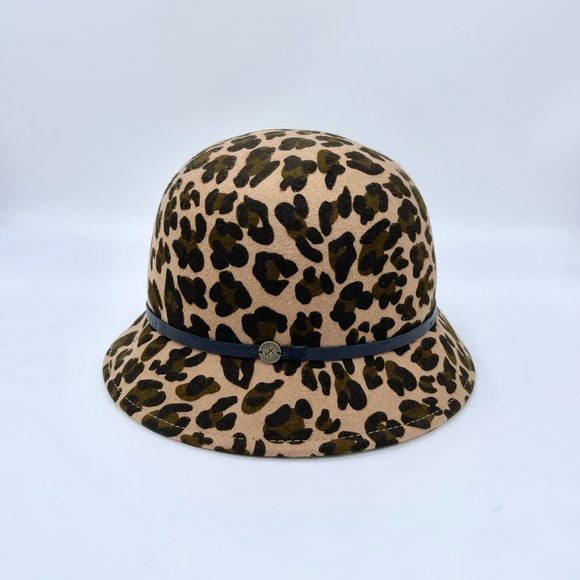 Karen Kane Leopard Print Wool Felt Cloche Flapper Gatsby Hat Women’s OSFM - Picture 2 of 9